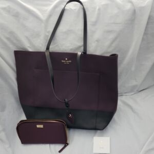Kate Spade Purple and Black Tote Bag